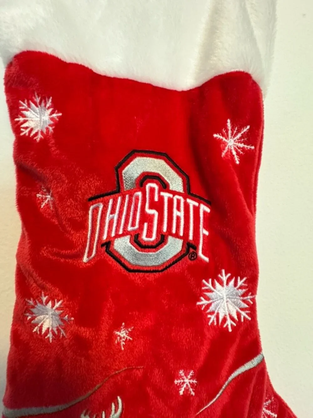 Ohio State University Christmas Stocking Deer Trees Stars